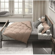 Black Metal Platform Bed frame with Headboard and Footboard,Sturdy Metal Frame,No Box Spring Needed,Queen