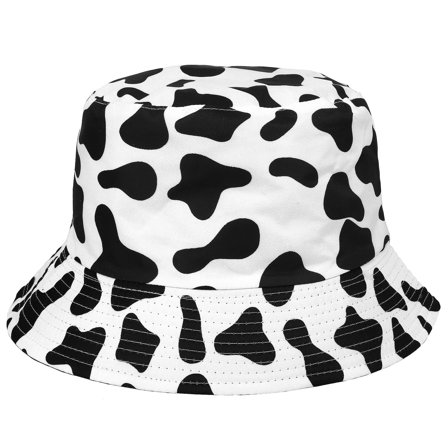 Cow Skin Pattern Women Reversible Bucket Hat Summer Travel Lightweight Foldable Beach Outdoor Hat
