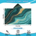 thumbnail image 2 of Teal Gold Marble Pattern Hooded Bath Towel，50"x30" for Ages 3 To 12 Kids, Quick Dry Lightweight Soft Microfiber Hood Beach Towel Cover Up for Kids, 2 of 7