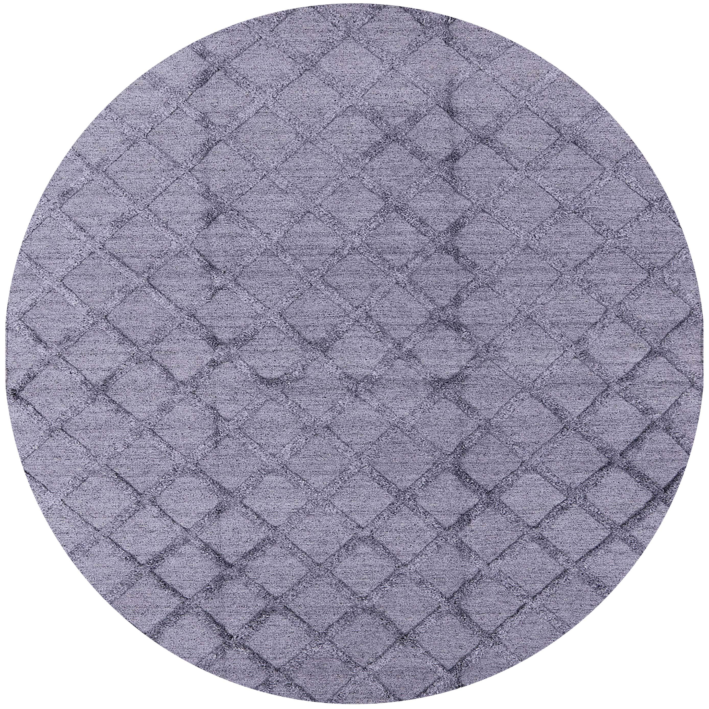 Ahgly Company Indoor Round Mid-Century Modern Slate Blue Grey Oriental ...