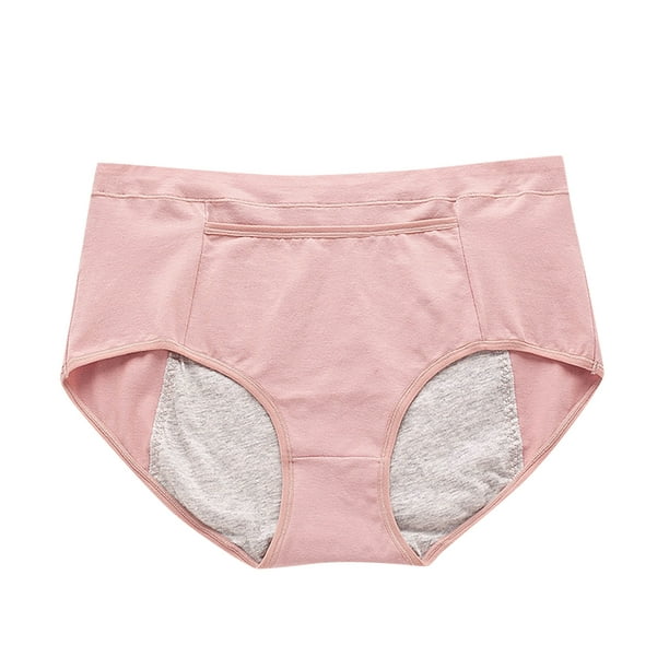 BEFOKA Womens Underwear Leak Proof Menstrual Period Panties Women Underwear  Physiological Waist Pants Pink 4XL 