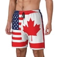 thumbnail image 5 of Mens Canada Us Friendship Flag Combination Swimming Trunks with Compression Liner Beach Quick Dry Swim Shorts, 5 of 6