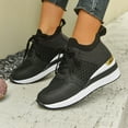 thumbnail image 5 of Women's Spring Fall Breathable Comfortable Flats Middle Aged Mothers' Shoes Soft Sole Casual Mesh Shoes Black 42, 5 of 7