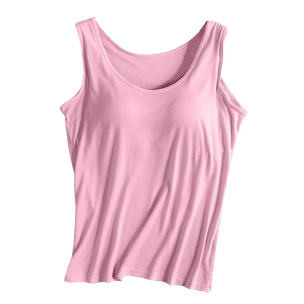 Camiseta sin mangas con tirantes y relleno en el pecho, sin aros, para yoga y deporte - Poliéster, diseño acanalado, adecuada para ocasiones deportivas informales.