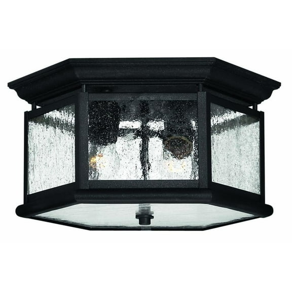 2 Light Medium Outdoor Flush Mount in Traditional Style 13 inches Wide By 9 inches High-Black Finish Bailey Street Home 81-Bel-558517
