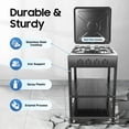 thumbnail image 2 of 4-Burner Gas Stove with Manual Ignition, High Efficiency, 2-Tier Storage Rack, Stainless Steel Construction, Easy to Clean, for Home & Commercial Use, 2 of 11