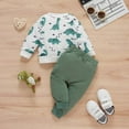 thumbnail image 5 of Odeerbi Toddler Sweatshirt Autumn Winter Baby Boys Girls Dinosaur Pattern 2025 Long Sleeved Blouse Plaid Trousers Hoodie Suit Green, 5 of 8