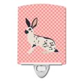 thumbnail image 1 of Carolines Treasures BB7961CNL English Spot Rabbit Pink Check Ceramic Night Light, 1 of 1