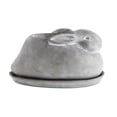 thumbnail image 1 of Creative Co-Op Jardinière en Ciment en Forme de Lapin avec Soucoupe (Ensemble de 2 Pcs), 1 of 2