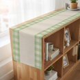thumbnail image 6 of Retro Green Table Runner, Farmhouse Buffalo Plaid Vintage Beige Washable Cotton Linen Table Runners 72 Inches Long, Dresser Scarf Runner for Dining/Coffee/Kitchen/TV Stands/Cabinets 14''x72'', 6 of 9