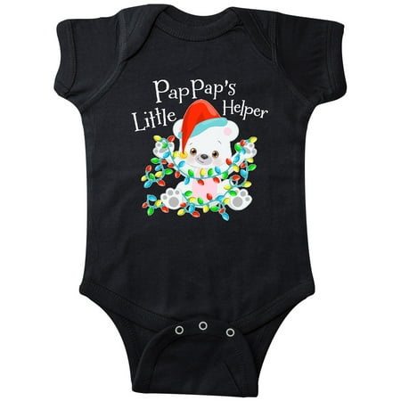 

Inktastic Pappap s Little Helper Cute Polar Bear with Christmas Lights Gift Baby Boy or Baby Girl Bodysuit