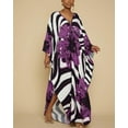 thumbnail image 6 of Bsubseach Floral Caftan Beachwear, Swimwear Cover-Ups (Women's Plus) Purple Flowers, 6 of 7
