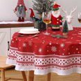 thumbnail image 1 of Round Christmas Tablecloth 60 Inch, Christmas Decorations Red Snowflake Christmas Table Cloth Washable Xmas Decorative Table Cover for Holiday Party Indoor Outdoor, 1 of 6