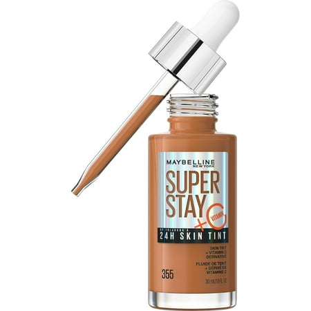 Maybelline Super Stay Up To 24Hr Skin Tint, Radiant Light-To-Medium Coverage Foundation, Makeup Infused With Vitamin C, 335, 1 Count
