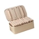thumbnail image 5 of Estuche organizador de joyas de piel sintética con 12 bolsas de terciopelo. beige, 5 of 9
