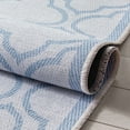 thumbnail image 7 of Well Woven Apollo Lattice Modern Moroccan Ivory Light Blue 3'11" x 5'3" Machine Washable Area Rug, 7 of 7