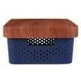 Pen+Gear Plastic Storage Box with Lid, Blue Cove