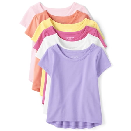 The Children's Place Toddler Girls Hi-Lo T-Shirt, 6-Pack, Sizes 2T-5T