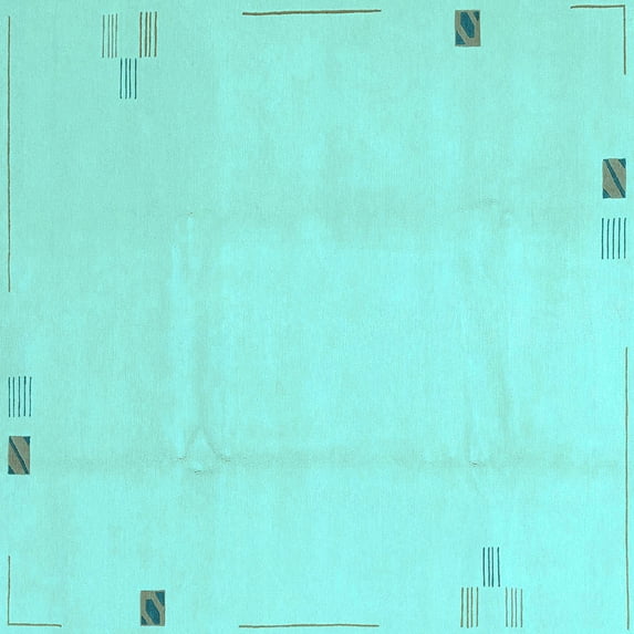 Ahgly Company Indoor Square Solid Light Blue Modern Area Rugs, 7' Square
