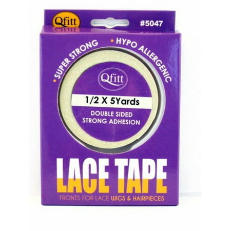 Qfitt Double Sided Lace Tape For Wigs & Hairpieces - 1/2 x 5 Yards  - 1 (Best Lace Wig Tape)