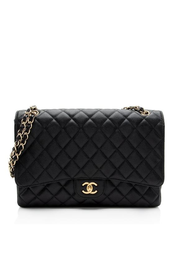 Pre-Owned Chanel Caviar Leather Classic Maxi Single Flap Bag