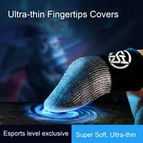SUSUchens 2Pcs Fingertips Covers High Elastic Breathable Ultra-thin Finger Gloves Thumb Sleeve Game Pad Accessories Silver