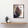 thumbnail image 2 of Flower Bouquet over Watercolour Splat Illustration Art Print Framed Poster Wall Decor 12x16 inch, 2 of 5