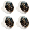 thumbnail image 2 of 4 Pcs Cartoon Owl Knobs for Kitchen Cabinet Cupboard Dresser Bookcase Drawer Pulls Handles Round Home Decor, 2 of 8