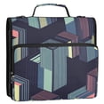 thumbnail image 5 of FORMRS Zipper Binder with Shoulder Strap 2-inch Ring 500 Sheet Capacity File Bag, Cube Stripes, 5 of 5