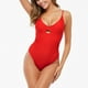 thumbnail image 4 of Trajes de baño para mujer, Trajes de baño para mujer Traje de baño de una pieza de color liso con cuello en V que cubre el vientre Traje de baño para mujer, 4 of 8