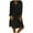 Black, variant on Fesfesfes Women Dress Casual V-Neck Solid Long Sleeve Cotton Linen Dress Under $10