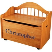 KidKraft - Personalized Limited Edition Honey Toy Box Blue Library Font Boys Name