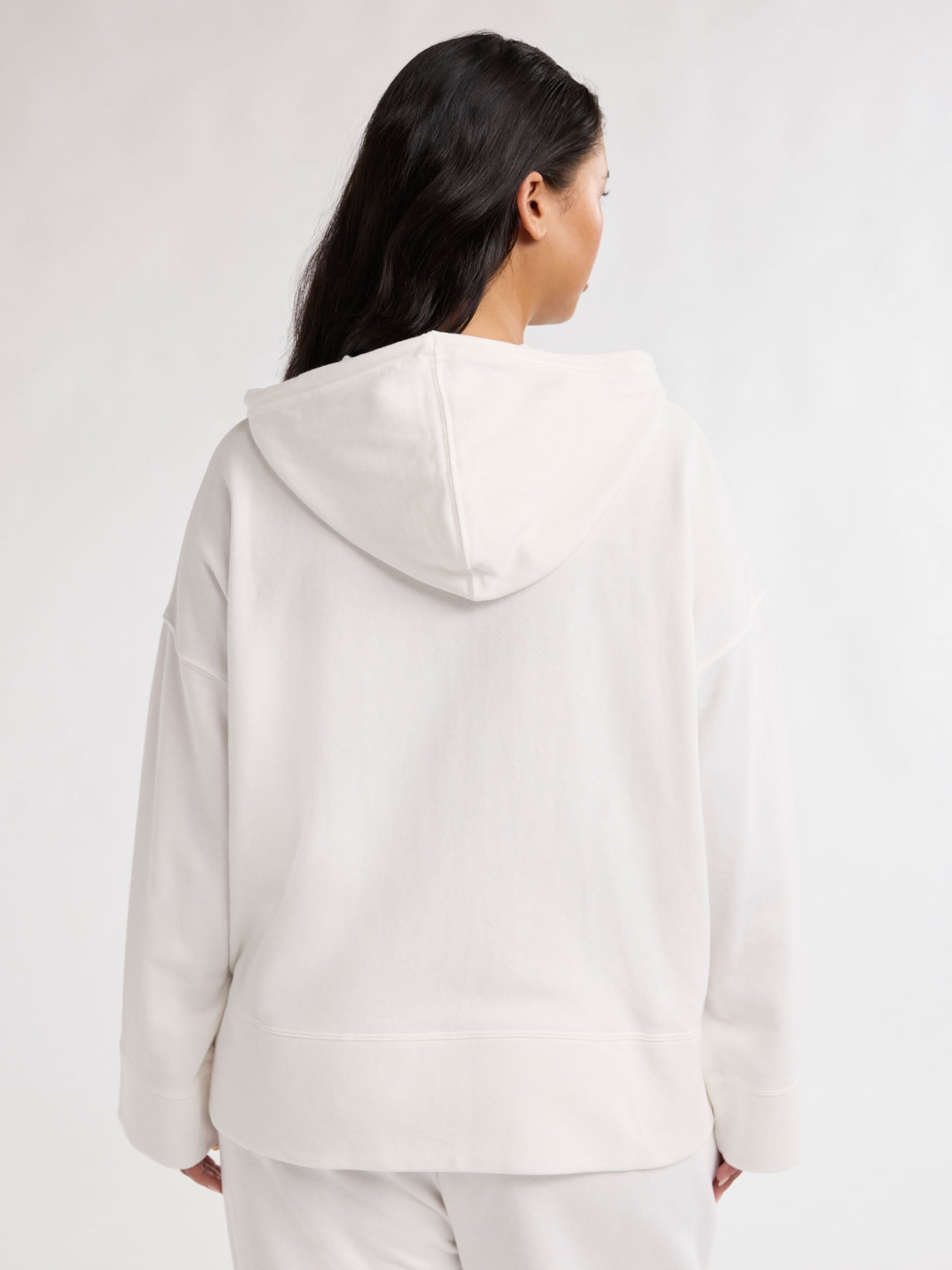 Free Assembly Women's and Women's Plus French Terry Cloth Hoodie with Long Sleeves, Sizes XS-4X