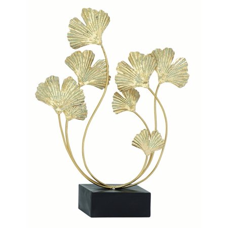 Decmode Modern 22 X 18 Inch Gingko Leaves Iron Sculpture