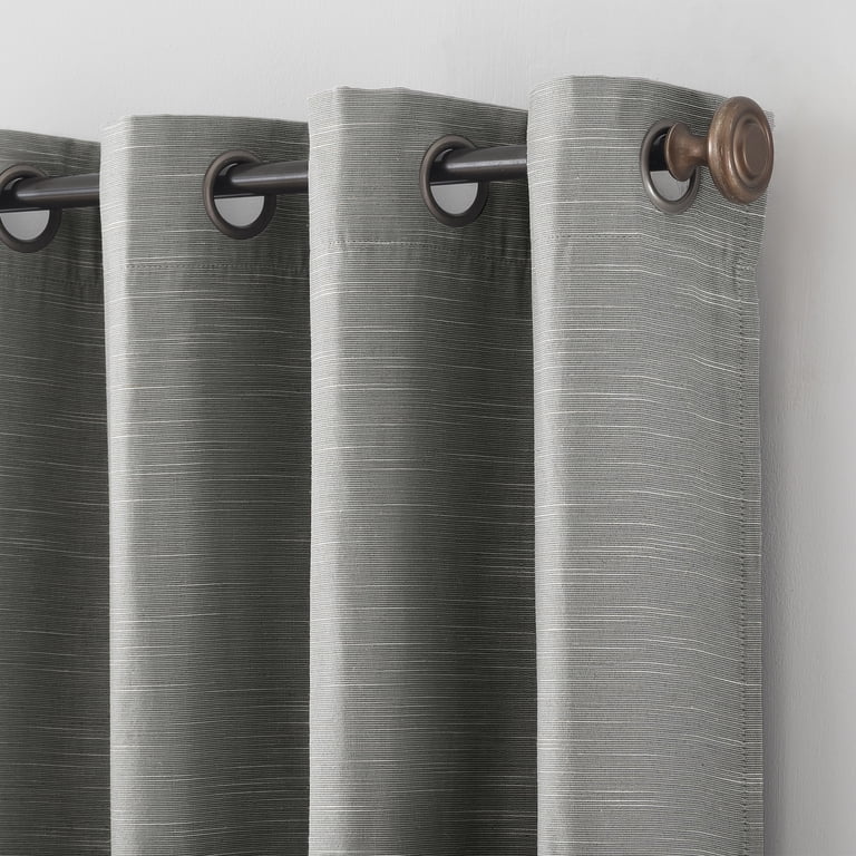 Archaeo Textured Linen Blend Total Blackout Grommet Top Curtain