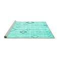 thumbnail image 2 of Ahgly Company Machine Washable Indoor Rectangle Solid Turquoise Blue Modern Area Rugs, 4' x 6', 2 of 4