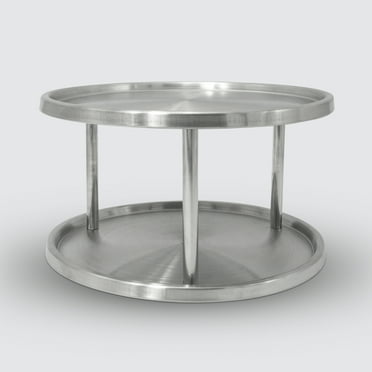 Stainless Steel 18/10 Lazy Susan Double Layer, 10.5 Inches in Diameter