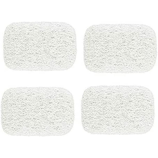 4 Pack White Bar Soap Saver Holder for Shower Self Draining Pads for