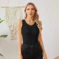 thumbnail image 2 of Vichvvy Womens Summer Tank Tops Crewneck Sleeveless Shirts Ribbed Tanks Slim Fitted Casual Basic Tee Shirt, 2 of 6