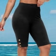 thumbnail image 5 of Busydd Leggings for Women Plus Size L-5XL Stretchy Slim Workout Leggings Solid Color Button Knee Length Gym Shorts Trendy Casual Slit Hem Running Yoga Shorts XXXXL, 5 of 9