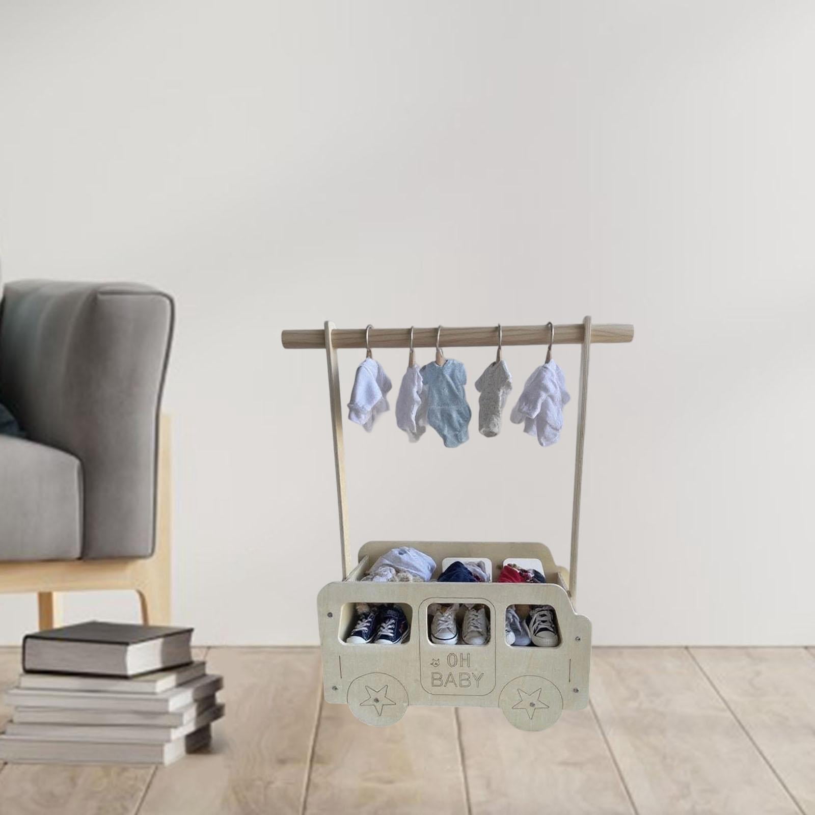 CarpNettore Pet Clothes Rack Pet Hanger Wood Display Stand Baby Shower Basket Compact Stable