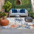 thumbnail image 2 of Crab Coastal Outdoor Rug for Patio/Deck/Porch, Non-Slip Large Area Rug 4 x 6 Ft, Summer Beach Coral Starfish Grey Wooden Indoor Outdoor Rugs Washable Area Rugs, Reversible Camping Rug Carpet Runner, 2 of 8