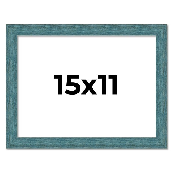 15x11 Frame Blue Rustic Barnwood Solid Wood Picture Frame Width 1.25 Inches | Interior Depth 0.5