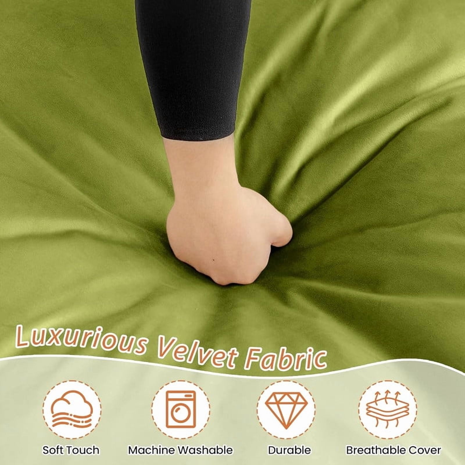 MOOSENG 4FT Bean Bag Chair, Comfy Bean Bag for Adults & Kids, Fluffy Large Bean Bag Sofa with Removable Cover & Side Pocket for Living Room, Gaming, Playroom