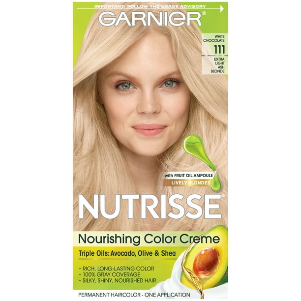 Garnier Nutrisse Nourishing Hair Color Creme, 111 Extra-Light Ash Blonde  (White Chocolate), 1 Kit 