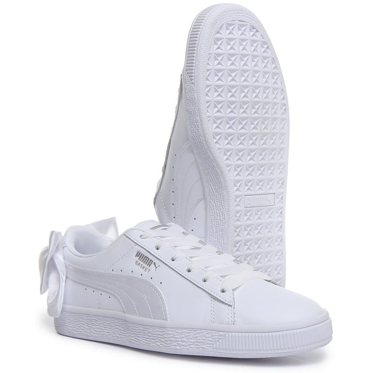 Puma Bow Women's Elastic Lace With Bow On Back Sneakers In White Size 8.5 Walmart.com