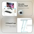 thumbnail image 5 of YRLLENSDAN 50 Inch L shaped Corner Gaming Desk, Adjustable Computer Desk with Large Desktop, Home Office Desk with Monitor Stand, for Home and Work Place, White, 5 of 7