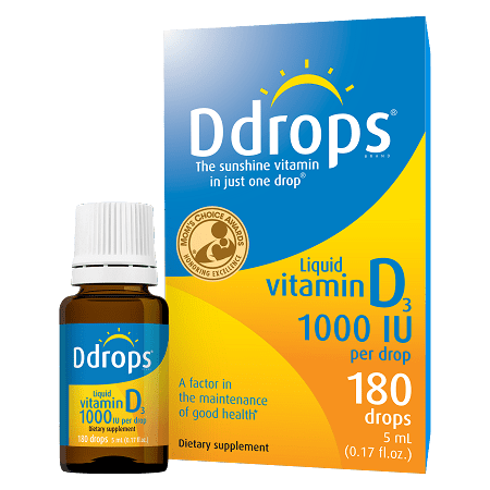 Ddrops Adult Vitamin D Liquid Drops, 1000 IU, 180 drops Ct