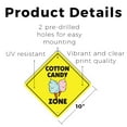 thumbnail image 2 of Cotton Candy Plastic Crossing Sign - 10 Inch X 10 Inch Xing Sign Gift Fair Carnival Food Snack Sweet Treat Sugar Festival Kids Fun Pink, 2 of 4