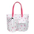 thumbnail image 2 of Bolso de mano con cremallera para mujer, bolso de playa para ir de compras, al trabajo, para ir al trabajo, para uso diario y vacaciones. Pajarita blanca, 2 of 8